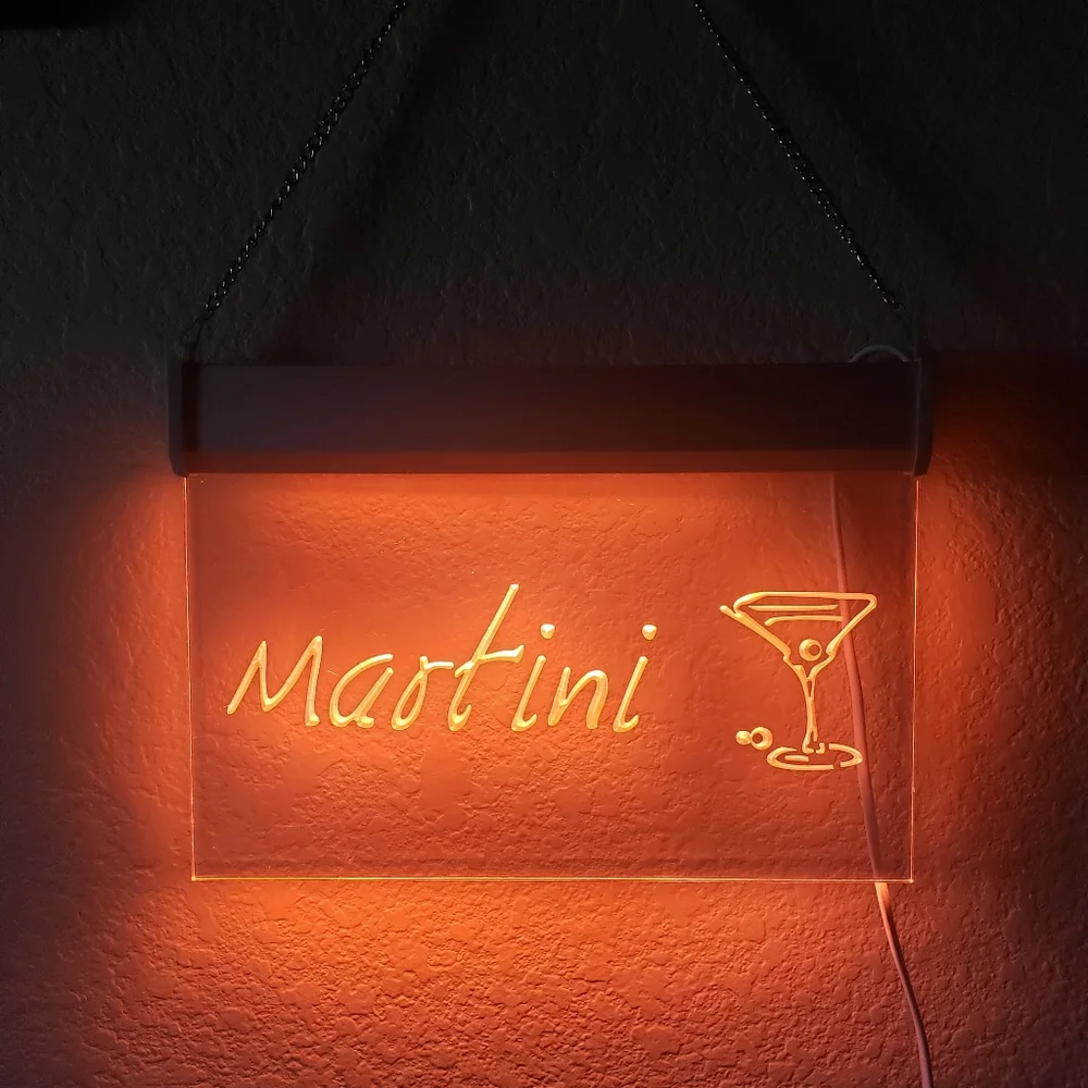 Neon martini glass sign